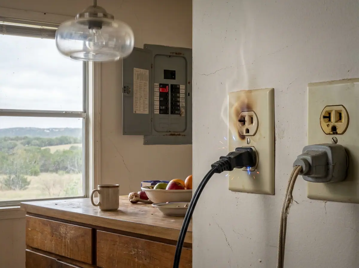 Electrician finding a hidden electrical problem inside a wall